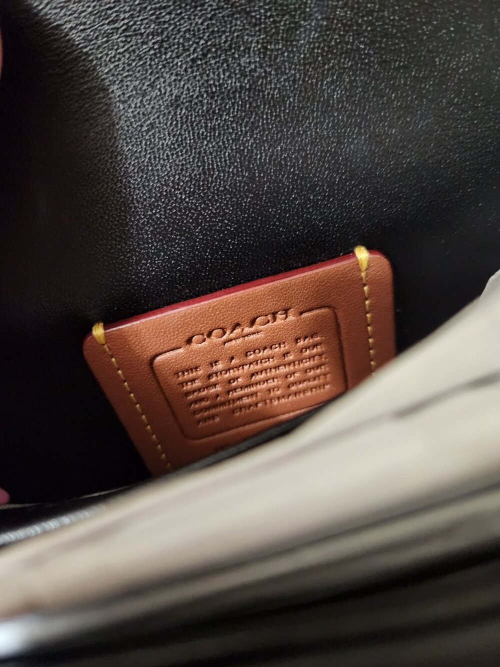 Coach Tabby Chain Crossbody 19- Quilted Black Leather/Brass/Gold Hardware - Picture 11 of 14